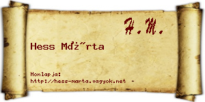 Hess Márta névjegykártya